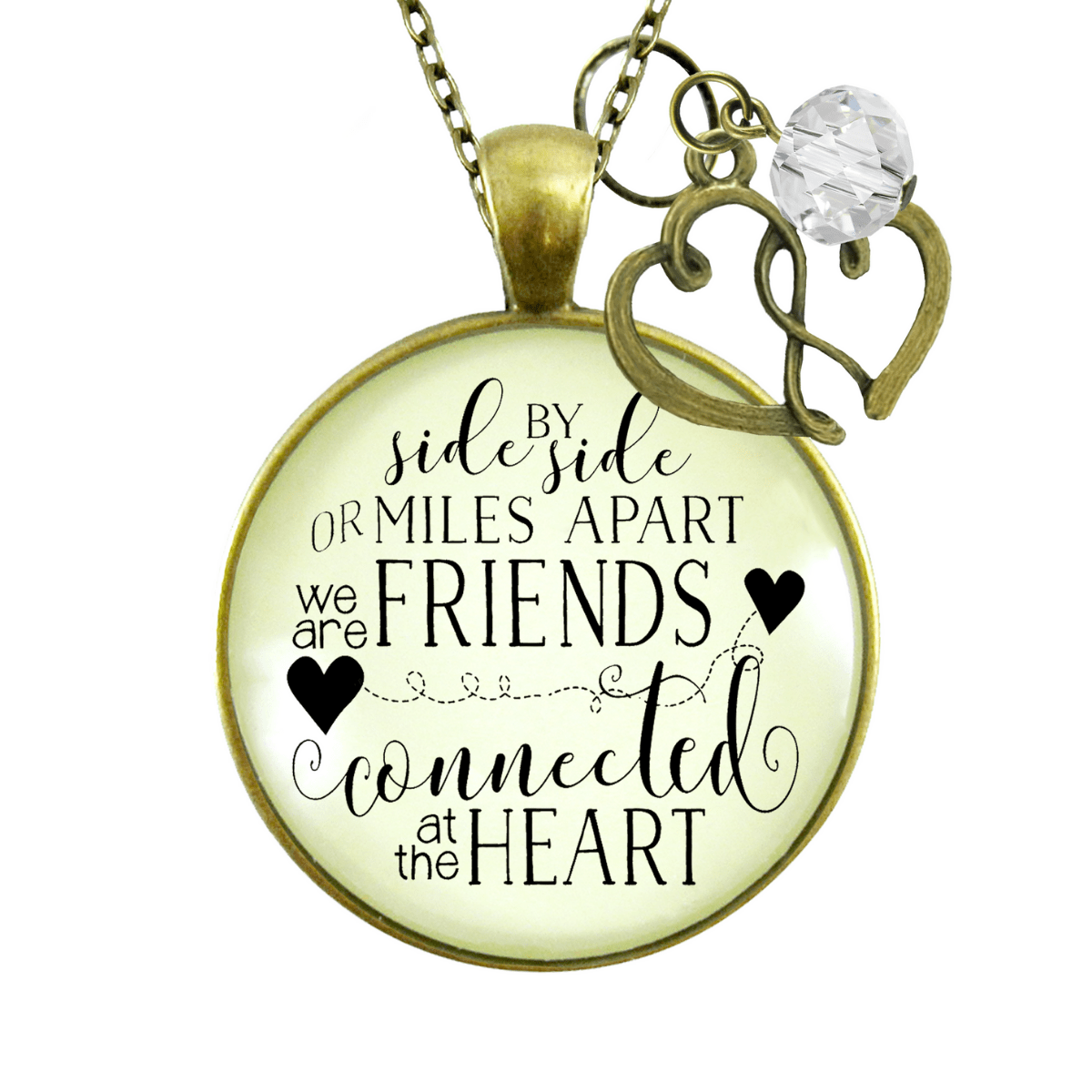 Gutsy Goodness Best Friends Necklace Side by Side Long Distance Quote Gift Jewelry - Gutsy Goodness Handmade Jewelry;Best Friends Necklace Side By Side Long Distance Quote Gift Jewelry - Gutsy Goodness Handmade Jewelry Gifts