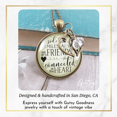 Gutsy Goodness Best Friends Necklace Side by Side Long Distance Quote Gift Jewelry - Gutsy Goodness Handmade Jewelry;Best Friends Necklace Side By Side Long Distance Quote Gift Jewelry - Gutsy Goodness Handmade Jewelry Gifts