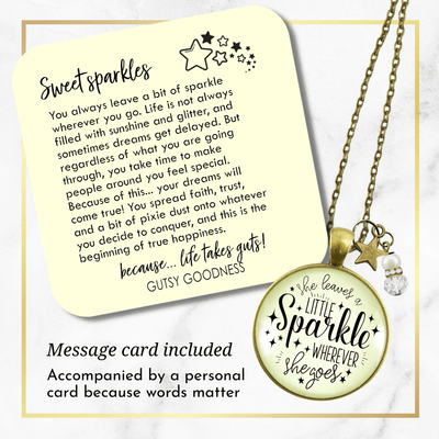 Gutsy Goodness She Leaves a Little Sparkle Glam Quote Necklace Life Jewelry Gift Star Charm - Gutsy Goodness Handmade Jewelry;She Leaves A Little Sparkle Glam Quote Necklace Life Jewelry Gift Star Charm - Gutsy Goodness Handmade Jewelry Gifts