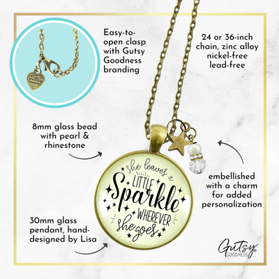 Gutsy Goodness She Leaves a Little Sparkle Glam Quote Necklace Life Jewelry Gift Star Charm - Gutsy Goodness Handmade Jewelry;She Leaves A Little Sparkle Glam Quote Necklace Life Jewelry Gift Star Charm - Gutsy Goodness Handmade Jewelry Gifts
