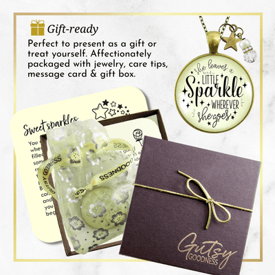Gutsy Goodness She Leaves a Little Sparkle Glam Quote Necklace Life Jewelry Gift Star Charm - Gutsy Goodness Handmade Jewelry;She Leaves A Little Sparkle Glam Quote Necklace Life Jewelry Gift Star Charm - Gutsy Goodness Handmade Jewelry Gifts