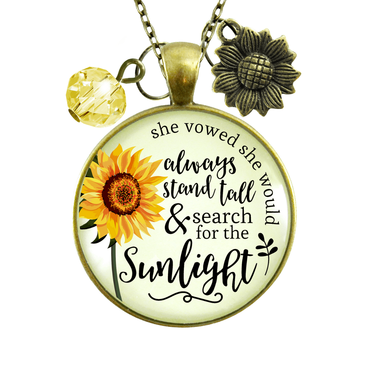 Gutsy Goodness Sunflower Necklace She Vowed Sunlight Inspiration Jewelry - Gutsy Goodness Handmade Jewelry;Sunflower Necklace She Vowed Sunlight Inspiration Jewelry - Gutsy Goodness Handmade Jewelry Gifts