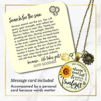 Gutsy Goodness Sunflower Necklace She Vowed Sunlight Inspiration Jewelry - Gutsy Goodness Handmade Jewelry;Sunflower Necklace She Vowed Sunlight Inspiration Jewelry - Gutsy Goodness Handmade Jewelry Gifts