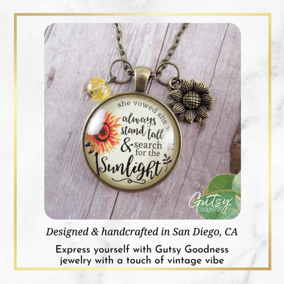 Gutsy Goodness Sunflower Necklace She Vowed Sunlight Inspiration Jewelry - Gutsy Goodness Handmade Jewelry;Sunflower Necklace She Vowed Sunlight Inspiration Jewelry - Gutsy Goodness Handmade Jewelry Gifts