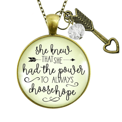 Gutsy Goodness She Knew She Had Power to Choose Hope Necklace Inspirational Jewelry - Gutsy Goodness Handmade Jewelry;She Knew She Had Power To Choose Hope Necklace Inspirational Jewelry - Gutsy Goodness Handmade Jewelry Gifts
