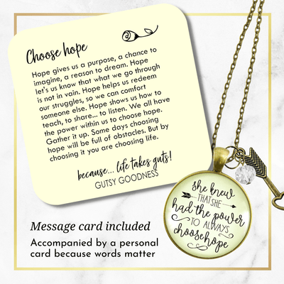 Gutsy Goodness She Knew She Had Power to Choose Hope Necklace Inspirational Jewelry - Gutsy Goodness Handmade Jewelry;She Knew She Had Power To Choose Hope Necklace Inspirational Jewelry - Gutsy Goodness Handmade Jewelry Gifts