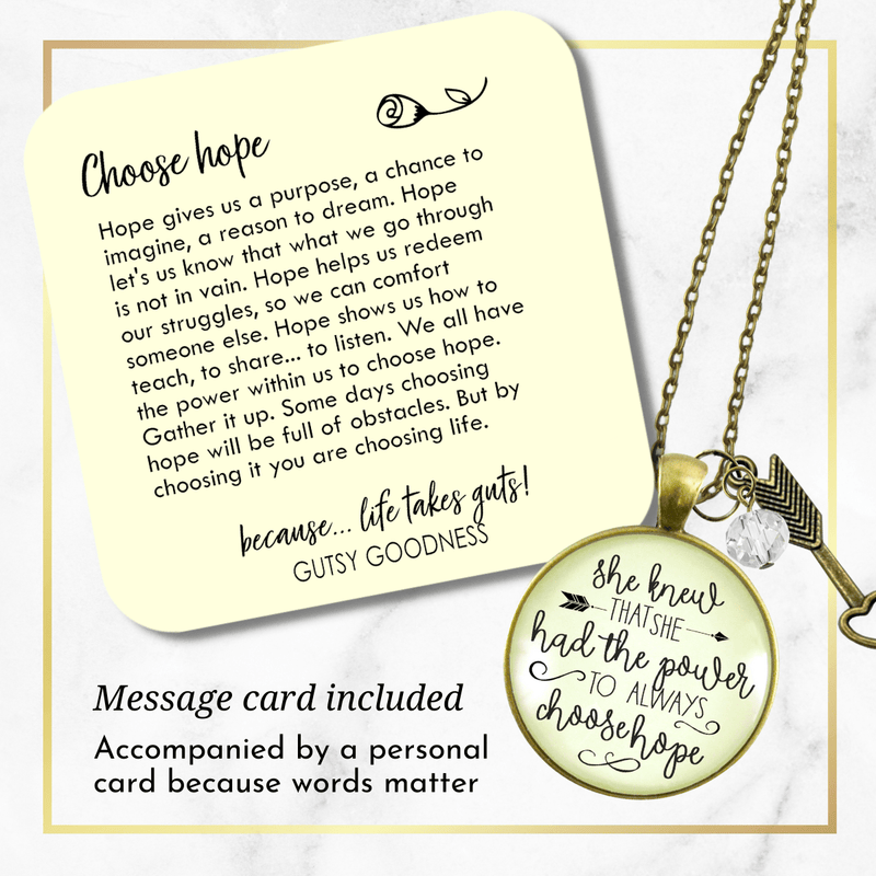 Gutsy Goodness She Knew She Had Power to Choose Hope Necklace Inspirational Jewelry - Gutsy Goodness Handmade Jewelry;She Knew She Had Power To Choose Hope Necklace Inspirational Jewelry - Gutsy Goodness Handmade Jewelry Gifts