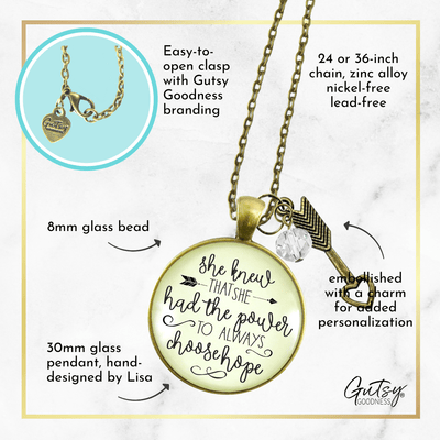 Gutsy Goodness She Knew She Had Power to Choose Hope Necklace Inspirational Jewelry - Gutsy Goodness Handmade Jewelry;She Knew She Had Power To Choose Hope Necklace Inspirational Jewelry - Gutsy Goodness Handmade Jewelry Gifts