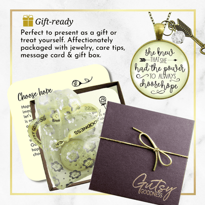 Gutsy Goodness She Knew She Had Power to Choose Hope Necklace Inspirational Jewelry - Gutsy Goodness Handmade Jewelry;She Knew She Had Power To Choose Hope Necklace Inspirational Jewelry - Gutsy Goodness Handmade Jewelry Gifts