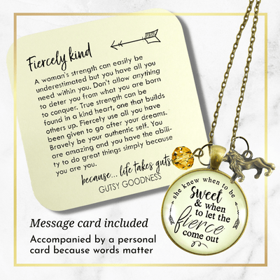 Gutsy Goodness Lion Necklace She Knew When to Be Sweet Fierce Womens Brave Life Jewelry - Gutsy Goodness;Lion Necklace She Knew When To Be Sweet Fierce Womens Brave Life Jewelry - Gutsy Goodness Handmade Jewelry Gifts