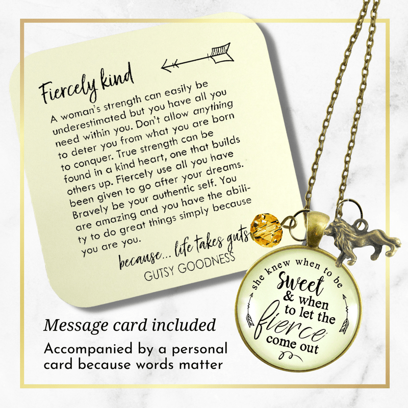 Gutsy Goodness Lion Necklace She Knew When to Be Sweet Fierce Womens Brave Life Jewelry - Gutsy Goodness;Lion Necklace She Knew When To Be Sweet Fierce Womens Brave Life Jewelry - Gutsy Goodness Handmade Jewelry Gifts