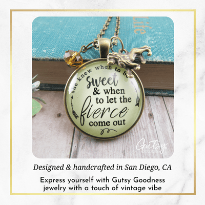Gutsy Goodness Lion Necklace She Knew When to Be Sweet Fierce Womens Brave Life Jewelry - Gutsy Goodness;Lion Necklace She Knew When To Be Sweet Fierce Womens Brave Life Jewelry - Gutsy Goodness Handmade Jewelry Gifts