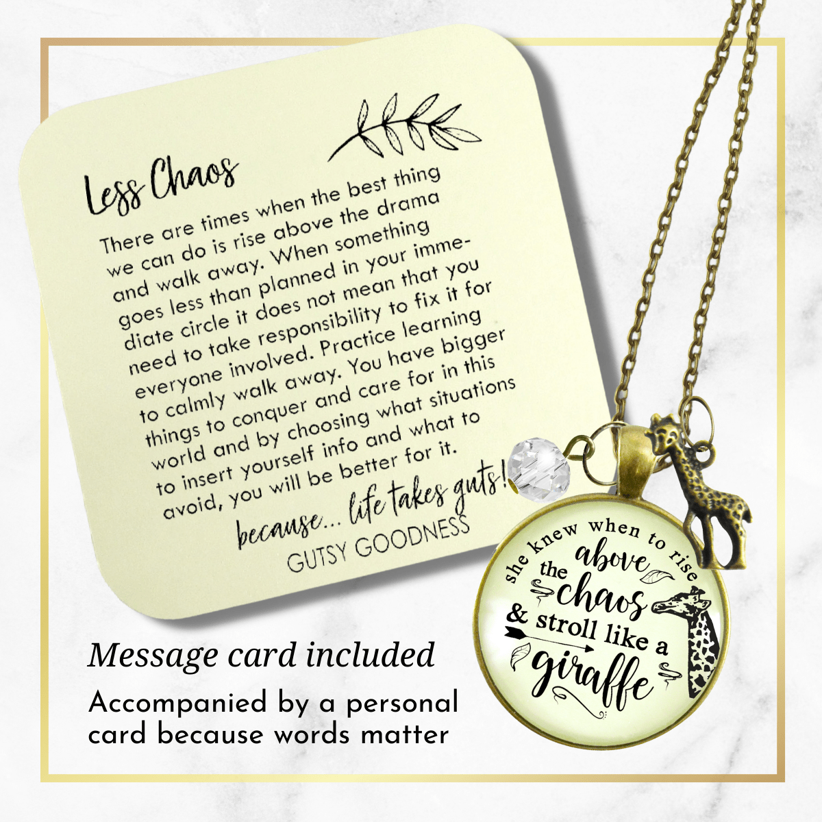 Gutsy Goodness Giraffe Necklace She Knew When To Rise Above Chaos Boho Friendship Jewelry Charm - Gutsy Goodness Handmade Jewelry;Giraffe Necklace She Knew When To Rise Above Chaos Boho Friendship Jewelry Charm - Gutsy Goodness Handmade Jewelry Gifts