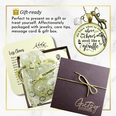 Gutsy Goodness Giraffe Necklace She Knew When To Rise Above Chaos Boho Friendship Jewelry Charm - Gutsy Goodness Handmade Jewelry;Giraffe Necklace She Knew When To Rise Above Chaos Boho Friendship Jewelry Charm - Gutsy Goodness Handmade Jewelry Gifts