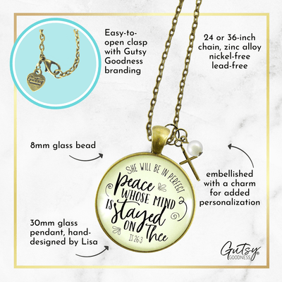 Gutsy Goodness Peaceful Necklace She Will Perfect Peace Faith Verse Jewelry - Gutsy Goodness Handmade Jewelry;Peaceful Necklace She Will Perfect Peace Faith Verse Jewelry - Gutsy Goodness Handmade Jewelry Gifts