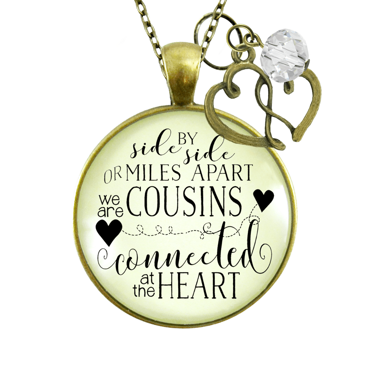 Gutsy Goodness Cousin Necklace Side by Side Long Distance Family Heart Jewelry Gift Open Heart - Gutsy Goodness;Cousin Necklace Side By Side Long Distance Family Heart Jewelry Gift Open Heart - Gutsy Goodness Handmade Jewelry Gifts