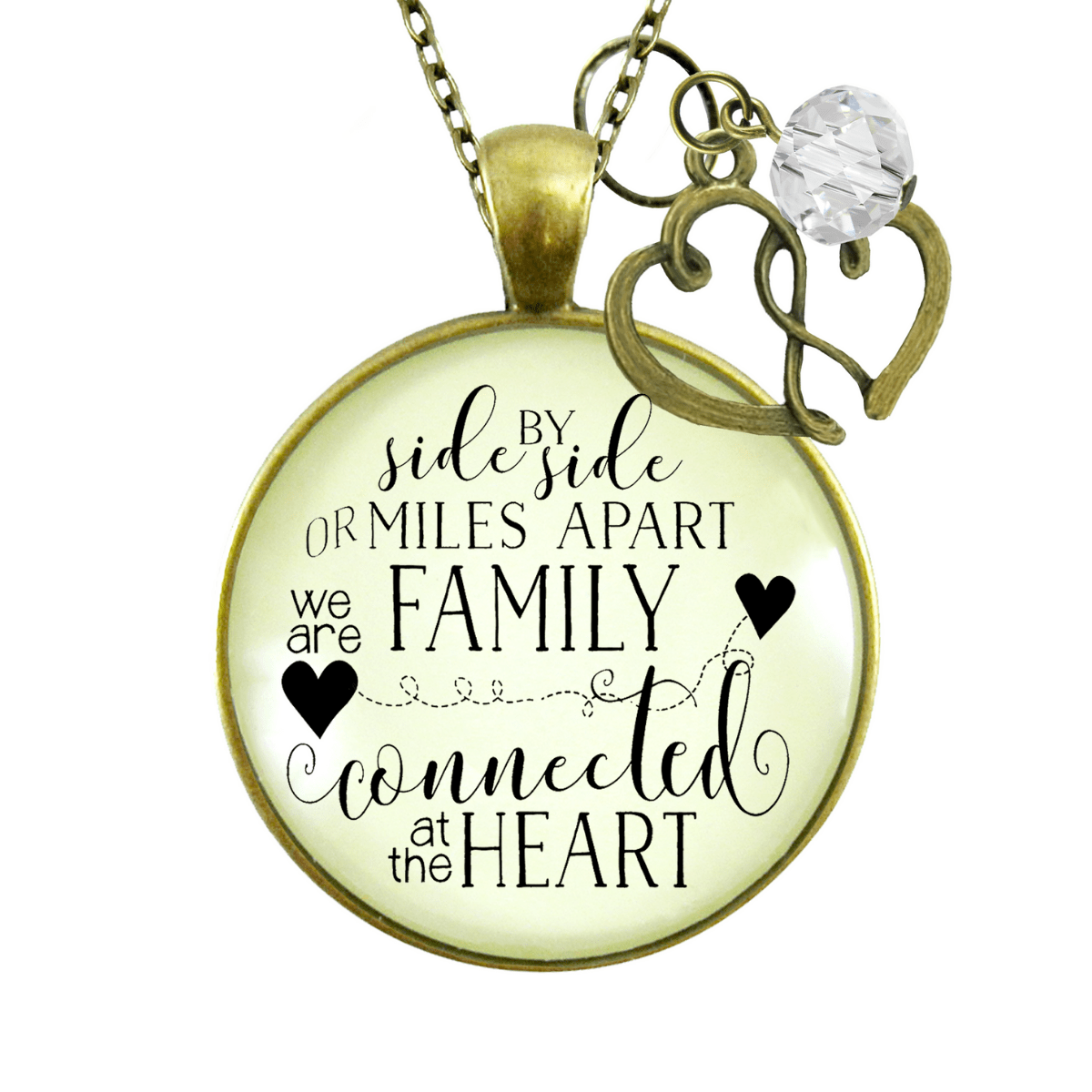 Gutsy Goodness My Family Necklace Side by Side Long Distance Gift Charm Jewelry - Gutsy Goodness;My Family Necklace Side By Side Long Distance Gift Charm Jewelry - Gutsy Goodness Handmade Jewelry Gifts