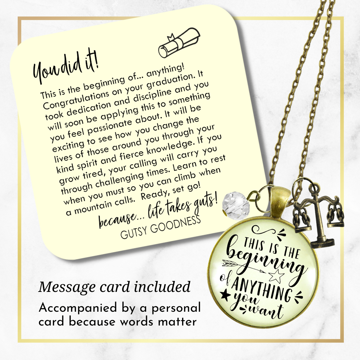 Gutsy Goodness Law School Graduate Necklace Beginning Future Lawyer Graduation Justice Scales - Gutsy Goodness Handmade Jewelry;Law School Graduate Necklace Beginning Future Lawyer Graduation Justice Scales - Gutsy Goodness Handmade Jewelry Gifts