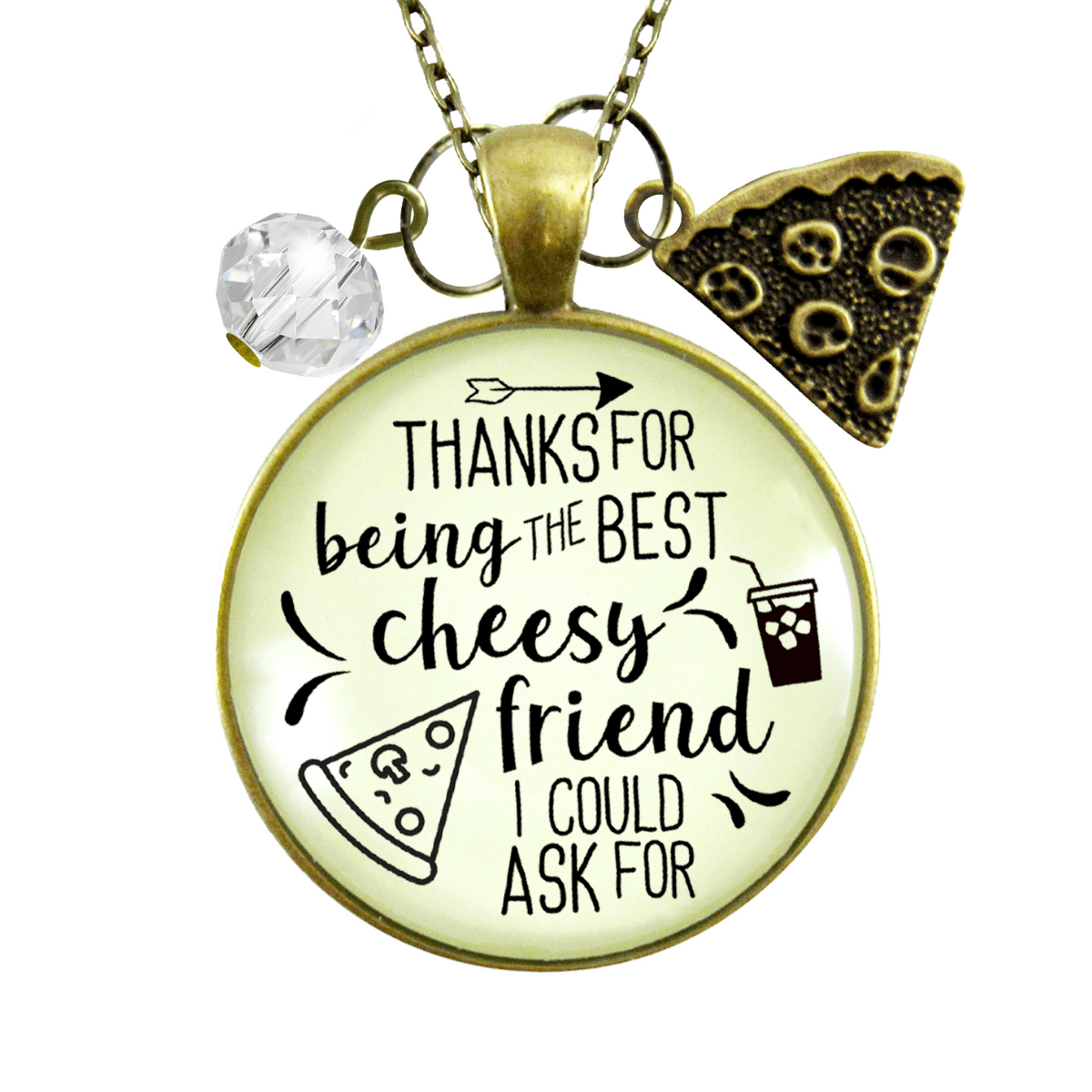 Gutsy Goodness Pizza BFF Necklace Thanks Being Best Cheesy Theme Jewelry - Gutsy Goodness;Pizza Bff Necklace Thanks Being Best Cheesy Theme Jewelry - Gutsy Goodness Handmade Jewelry Gifts