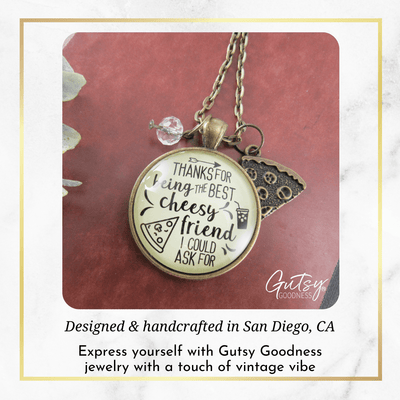 Gutsy Goodness Pizza BFF Necklace Thanks Being Best Cheesy Theme Jewelry - Gutsy Goodness;Pizza Bff Necklace Thanks Being Best Cheesy Theme Jewelry - Gutsy Goodness Handmade Jewelry Gifts
