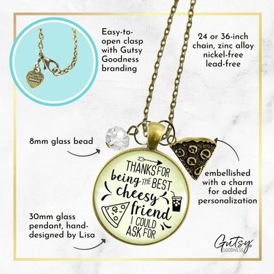 Gutsy Goodness Pizza BFF Necklace Thanks Being Best Cheesy Theme Jewelry - Gutsy Goodness;Pizza Bff Necklace Thanks Being Best Cheesy Theme Jewelry - Gutsy Goodness Handmade Jewelry Gifts