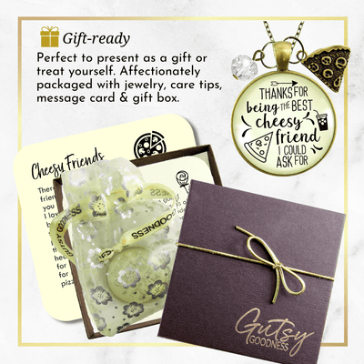 Gutsy Goodness Pizza BFF Necklace Thanks Being Best Cheesy Theme Jewelry - Gutsy Goodness;Pizza Bff Necklace Thanks Being Best Cheesy Theme Jewelry - Gutsy Goodness Handmade Jewelry Gifts