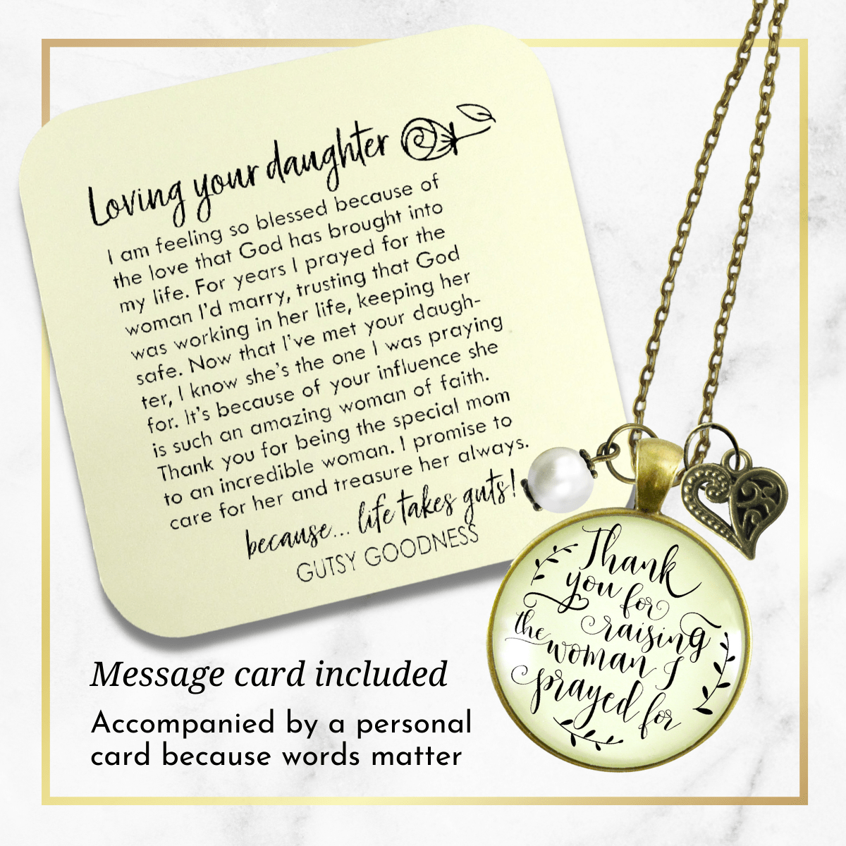 Gutsy Goodness Mother of Bride Necklace Thank You Raising Woman Prayed Wedding Gift - Gutsy Goodness Handmade Jewelry;Mother Of Bride Necklace Thank You Raising Woman Prayed Wedding Gift - Gutsy Goodness Handmade Jewelry Gifts