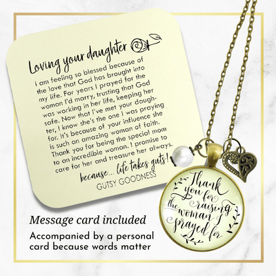 Gutsy Goodness Mother of Bride Necklace Thank You Raising Woman Prayed Wedding Gift - Gutsy Goodness Handmade Jewelry;Mother Of Bride Necklace Thank You Raising Woman Prayed Wedding Gift - Gutsy Goodness Handmade Jewelry Gifts