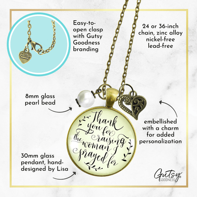 Gutsy Goodness Mother of Bride Necklace Thank You Raising Woman Prayed Wedding Gift - Gutsy Goodness Handmade Jewelry;Mother Of Bride Necklace Thank You Raising Woman Prayed Wedding Gift - Gutsy Goodness Handmade Jewelry Gifts