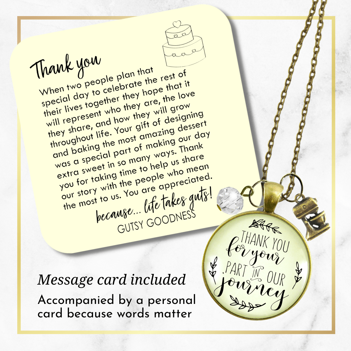Gutsy Goodness Wedding Cake Baker Gift Necklace Thank You for Your Part Mixer Charm - Gutsy Goodness Handmade Jewelry;Wedding Cake Baker Gift Necklace Thank You For Your Part Mixer Charm - Gutsy Goodness Handmade Jewelry Gifts