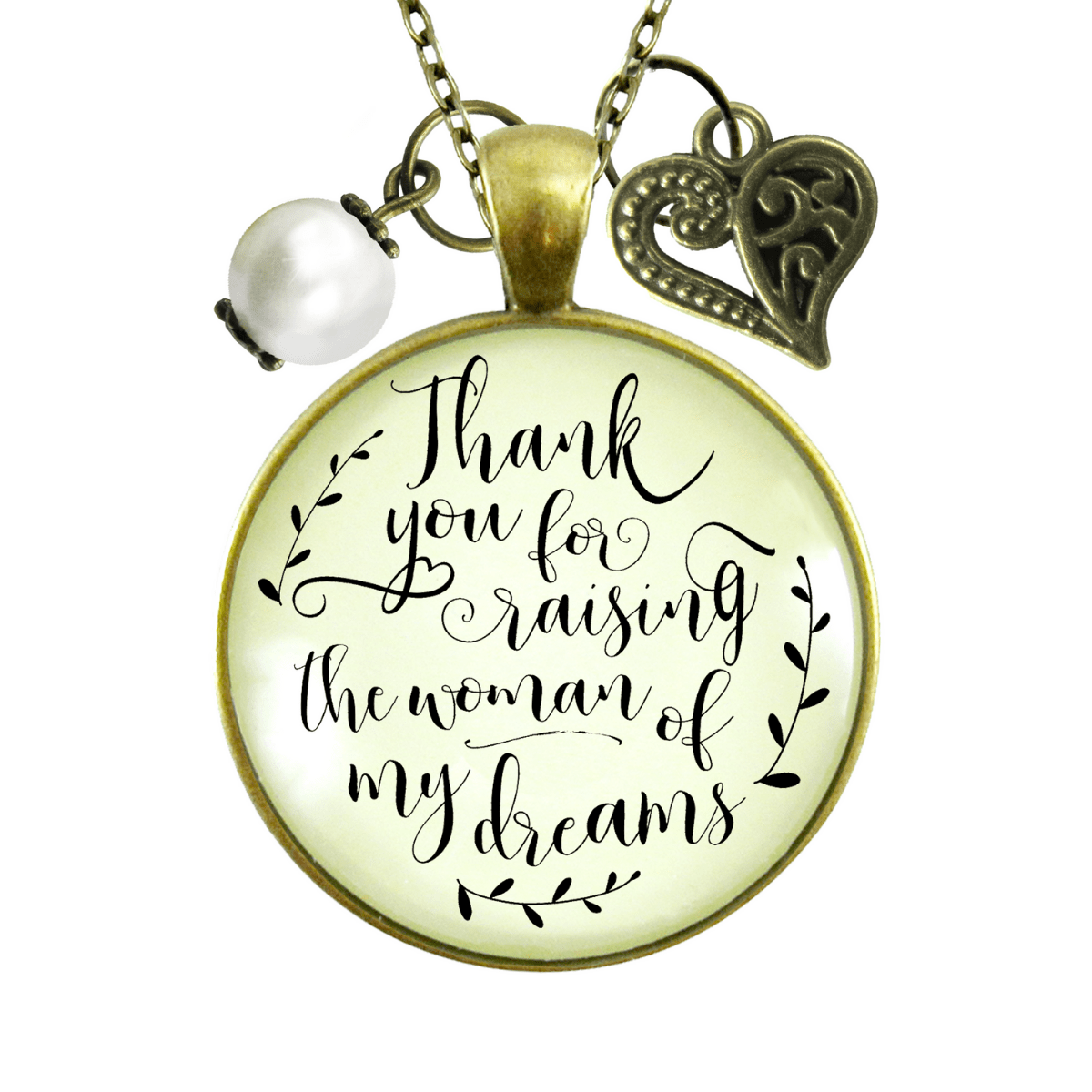 Gutsy Goodness His Mother In Law Necklace Thank You Raising Woman Of Dreams Mom Wedding Jewelry - Gutsy Goodness;His Mother In Law Necklace Thank You Raising Woman Of Dreams Mom Wedding Jewelry - Gutsy Goodness Handmade Jewelry Gifts