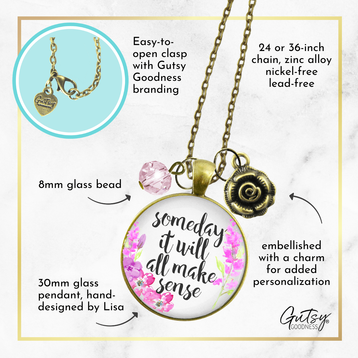 Gutsy Goodness Some Day It Will All Make Sense Necklace Encouraging Jewelry Heart - Gutsy Goodness Handmade Jewelry;Some Day It Will All Make Sense Necklace Encouraging Jewelry Heart - Gutsy Goodness Handmade Jewelry Gifts