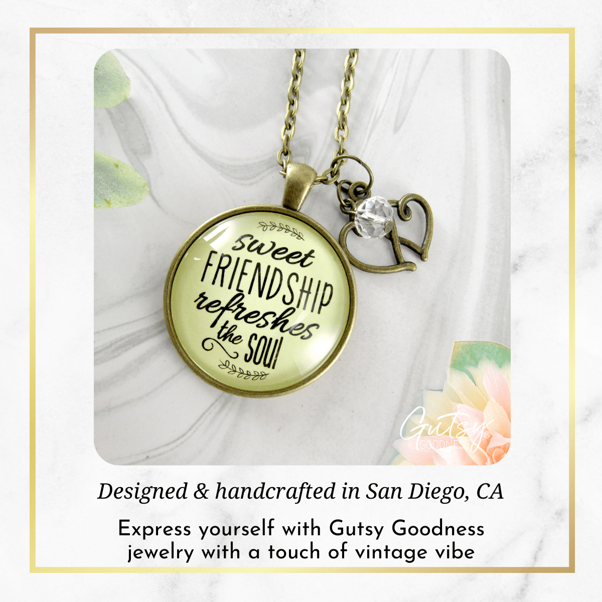 Gutsy Goodness Friendship Necklace Sweet Refreshes Soul Faith Life Quote Jewelry - Gutsy Goodness Handmade Jewelry;Friendship Necklace Sweet Refreshes Soul Faith Life Quote Jewelry - Gutsy Goodness Handmade Jewelry Gifts