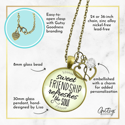 Gutsy Goodness Friendship Necklace Sweet Refreshes Soul Faith Life Quote Jewelry - Gutsy Goodness Handmade Jewelry;Friendship Necklace Sweet Refreshes Soul Faith Life Quote Jewelry - Gutsy Goodness Handmade Jewelry Gifts
