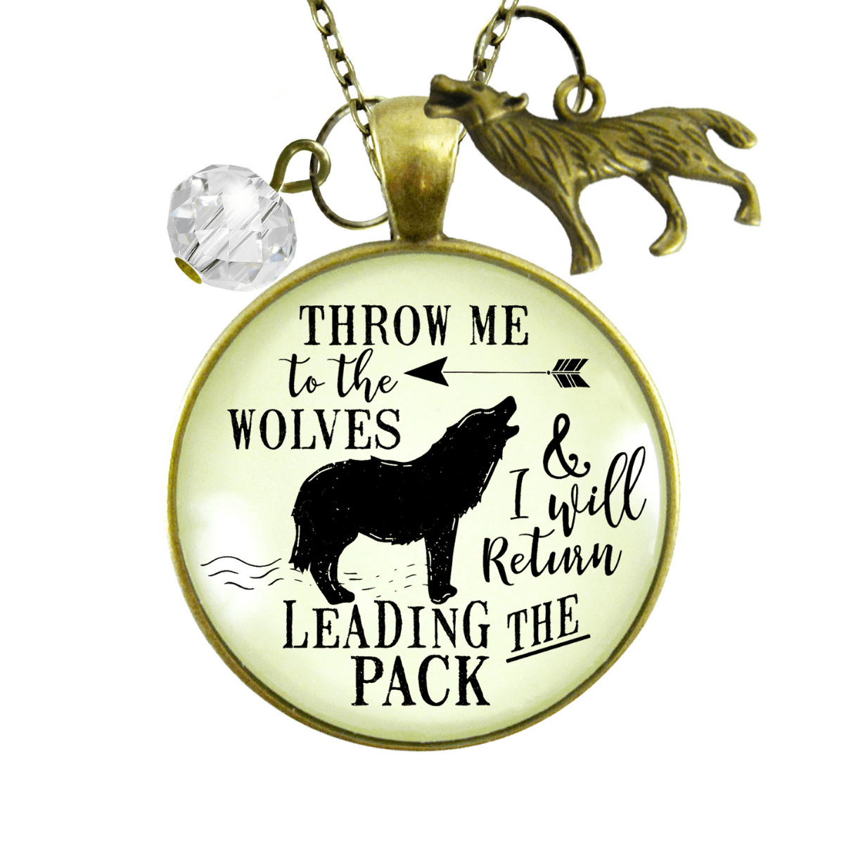 Gutsy Goodness Wolf Necklace Throw Me to Wolves Leading Pack Survivor Jewelry Charm - Gutsy Goodness Handmade Jewelry;Wolf Necklace Throw Me To Wolves Leading Pack Survivor Jewelry Charm - Gutsy Goodness Handmade Jewelry Gifts