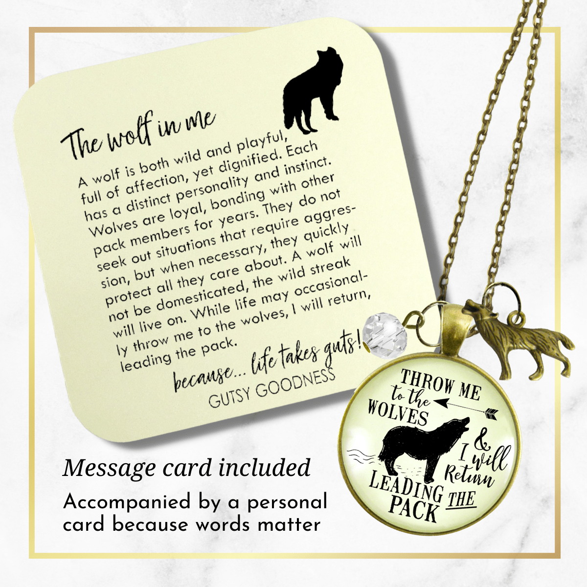 Gutsy Goodness Wolf Necklace Throw Me to Wolves Leading Pack Survivor Jewelry Charm - Gutsy Goodness Handmade Jewelry;Wolf Necklace Throw Me To Wolves Leading Pack Survivor Jewelry Charm - Gutsy Goodness Handmade Jewelry Gifts