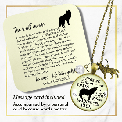 Gutsy Goodness Wolf Necklace Throw Me to Wolves Leading Pack Survivor Jewelry Charm - Gutsy Goodness Handmade Jewelry;Wolf Necklace Throw Me To Wolves Leading Pack Survivor Jewelry Charm - Gutsy Goodness Handmade Jewelry Gifts