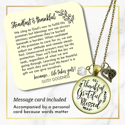 Gutsy Goodness Thankful Grateful Blessed Necklace Blessing Words Womens Jewelry - Gutsy Goodness Handmade Jewelry;Thankful Grateful Blessed Necklace Blessing Words Womens Jewelry - Gutsy Goodness Handmade Jewelry Gifts