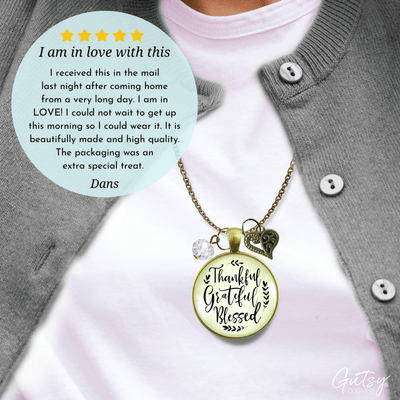 Gutsy Goodness Thankful Grateful Blessed Necklace Blessing Words Womens Jewelry - Gutsy Goodness Handmade Jewelry;Thankful Grateful Blessed Necklace Blessing Words Womens Jewelry - Gutsy Goodness Handmade Jewelry Gifts