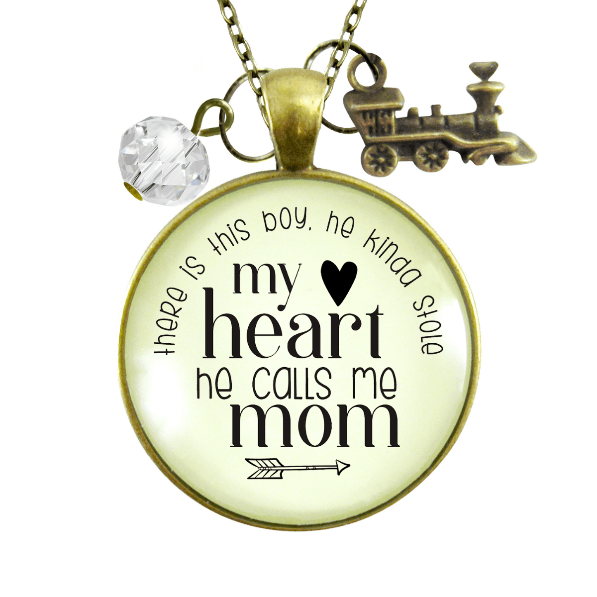 Gutsy Goodness Mom of Son Necklace This Boy He Kinda Stole My Heart Train Motherhood Jewelry - Gutsy Goodness Handmade Jewelry;Mom Of Son Necklace This Boy He Kinda Stole My Heart Train Motherhood Jewelry - Gutsy Goodness Handmade Jewelry Gifts