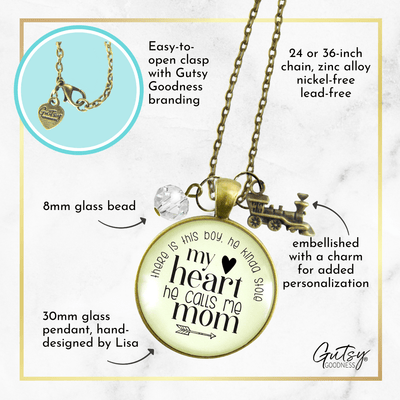 Gutsy Goodness Mom of Son Necklace This Boy He Kinda Stole My Heart Train Motherhood Jewelry - Gutsy Goodness Handmade Jewelry;Mom Of Son Necklace This Boy He Kinda Stole My Heart Train Motherhood Jewelry - Gutsy Goodness Handmade Jewelry Gifts