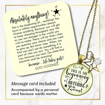 Gutsy Goodness Congratulations Necklace the Beginning Of Anything Life Jewelry Gift - Gutsy Goodness Handmade Jewelry;Congratulations Necklace The Beginning Of Anything Life Jewelry Gift - Gutsy Goodness Handmade Jewelry Gifts