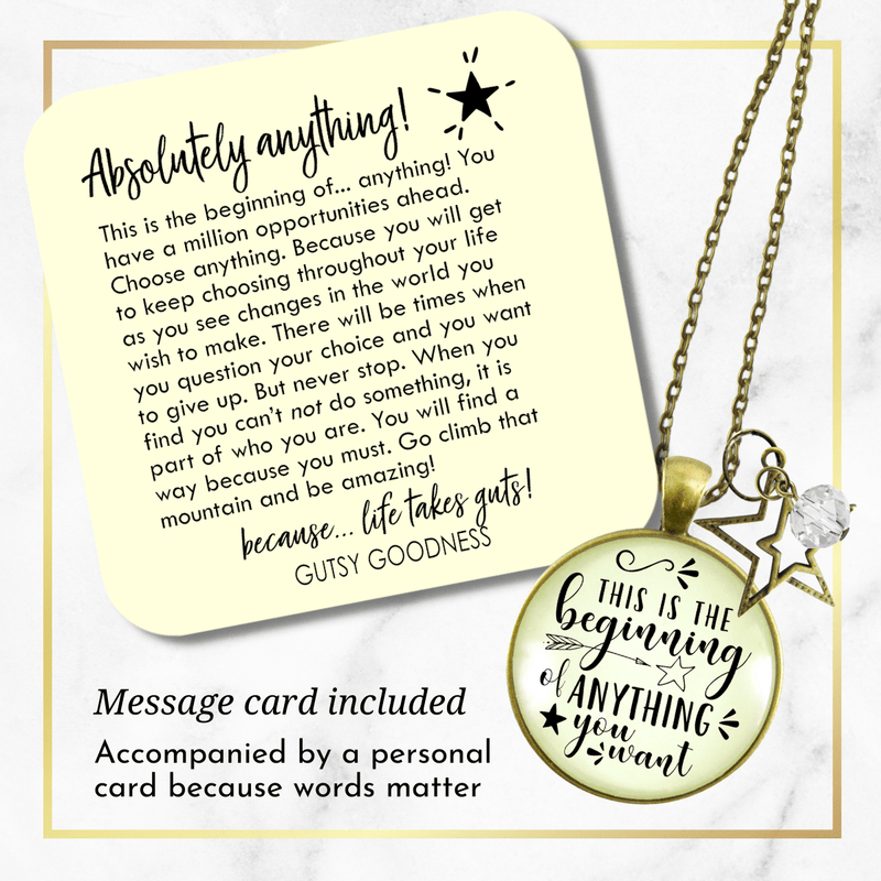 Gutsy Goodness Congratulations Necklace the Beginning Of Anything Life Jewelry Gift - Gutsy Goodness Handmade Jewelry;Congratulations Necklace The Beginning Of Anything Life Jewelry Gift - Gutsy Goodness Handmade Jewelry Gifts