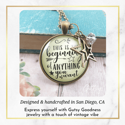 Gutsy Goodness Congratulations Necklace the Beginning Of Anything Life Jewelry Gift - Gutsy Goodness Handmade Jewelry;Congratulations Necklace The Beginning Of Anything Life Jewelry Gift - Gutsy Goodness Handmade Jewelry Gifts