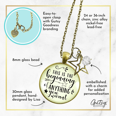 Gutsy Goodness Congratulations Necklace the Beginning Of Anything Life Jewelry Gift - Gutsy Goodness Handmade Jewelry;Congratulations Necklace The Beginning Of Anything Life Jewelry Gift - Gutsy Goodness Handmade Jewelry Gifts