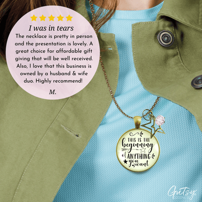 Gutsy Goodness Congratulations Necklace the Beginning Of Anything Life Jewelry Gift - Gutsy Goodness Handmade Jewelry;Congratulations Necklace The Beginning Of Anything Life Jewelry Gift - Gutsy Goodness Handmade Jewelry Gifts