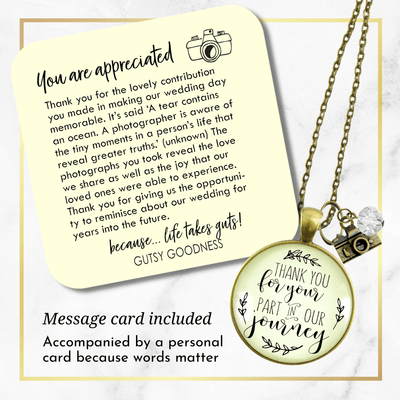 Gutsy Goodness Wedding Photographer Gift Necklace Thank You for Part Camera Charm - Gutsy Goodness Handmade Jewelry;Wedding Photographer Gift Necklace Thank You For Part Camera Charm - Gutsy Goodness Handmade Jewelry Gifts