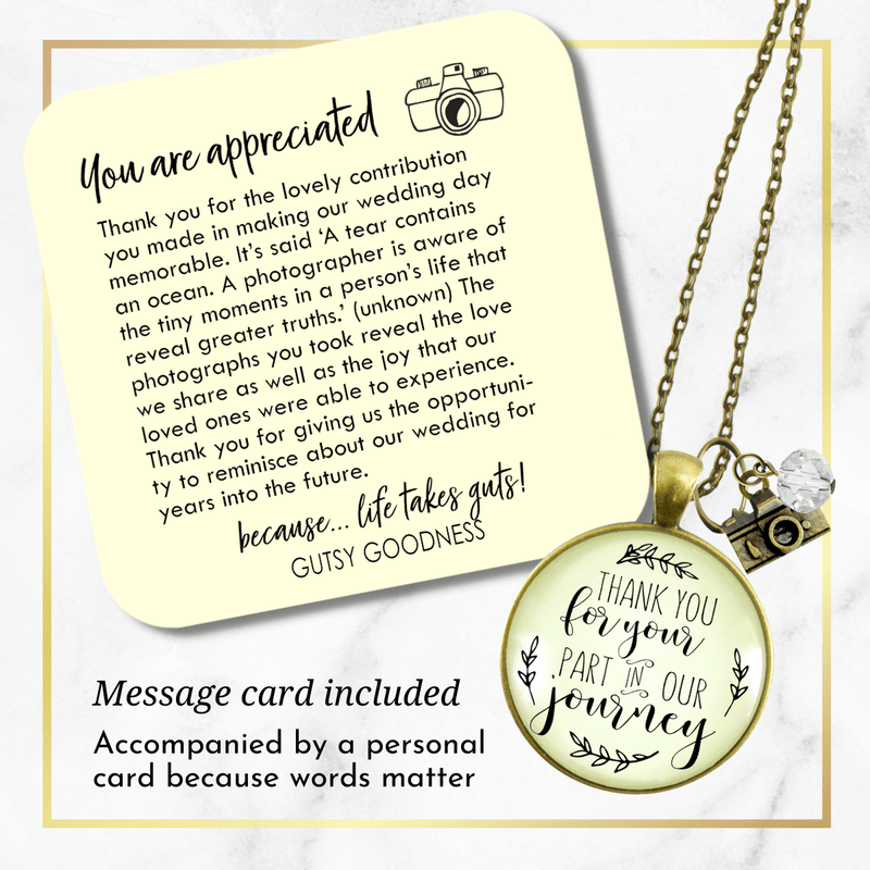 Gutsy Goodness Wedding Photographer Gift Necklace Thank You for Part Camera Charm - Gutsy Goodness Handmade Jewelry;Wedding Photographer Gift Necklace Thank You For Part Camera Charm - Gutsy Goodness Handmade Jewelry Gifts