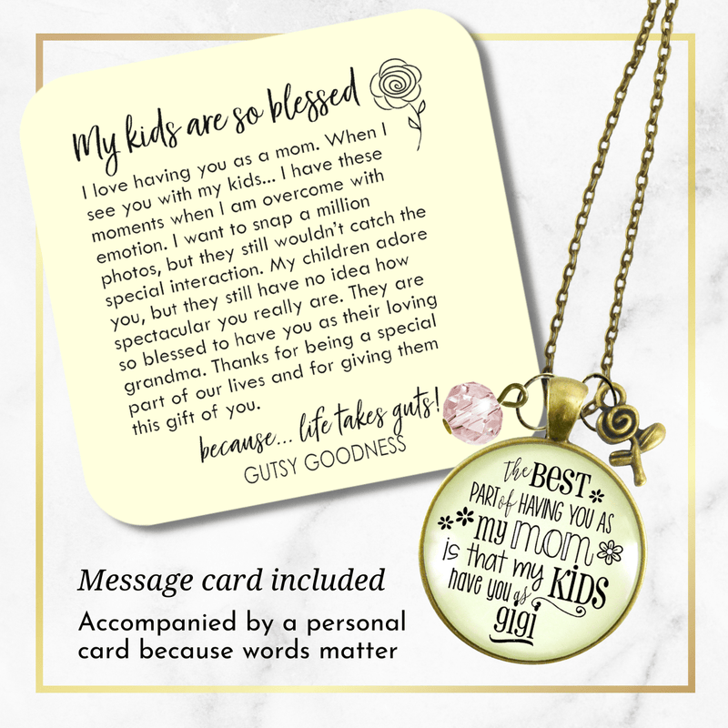 Gutsy Goodness Gigi Necklace Best Part of You Mom Kids Have Grandma Jewelry Gift From Daughter - Gutsy Goodness Handmade Jewelry;Gigi Necklace Best Part Of You Mom Kids Have Grandma Jewelry Gift From Daughter - Gutsy Goodness Handmade Jewelry Gifts