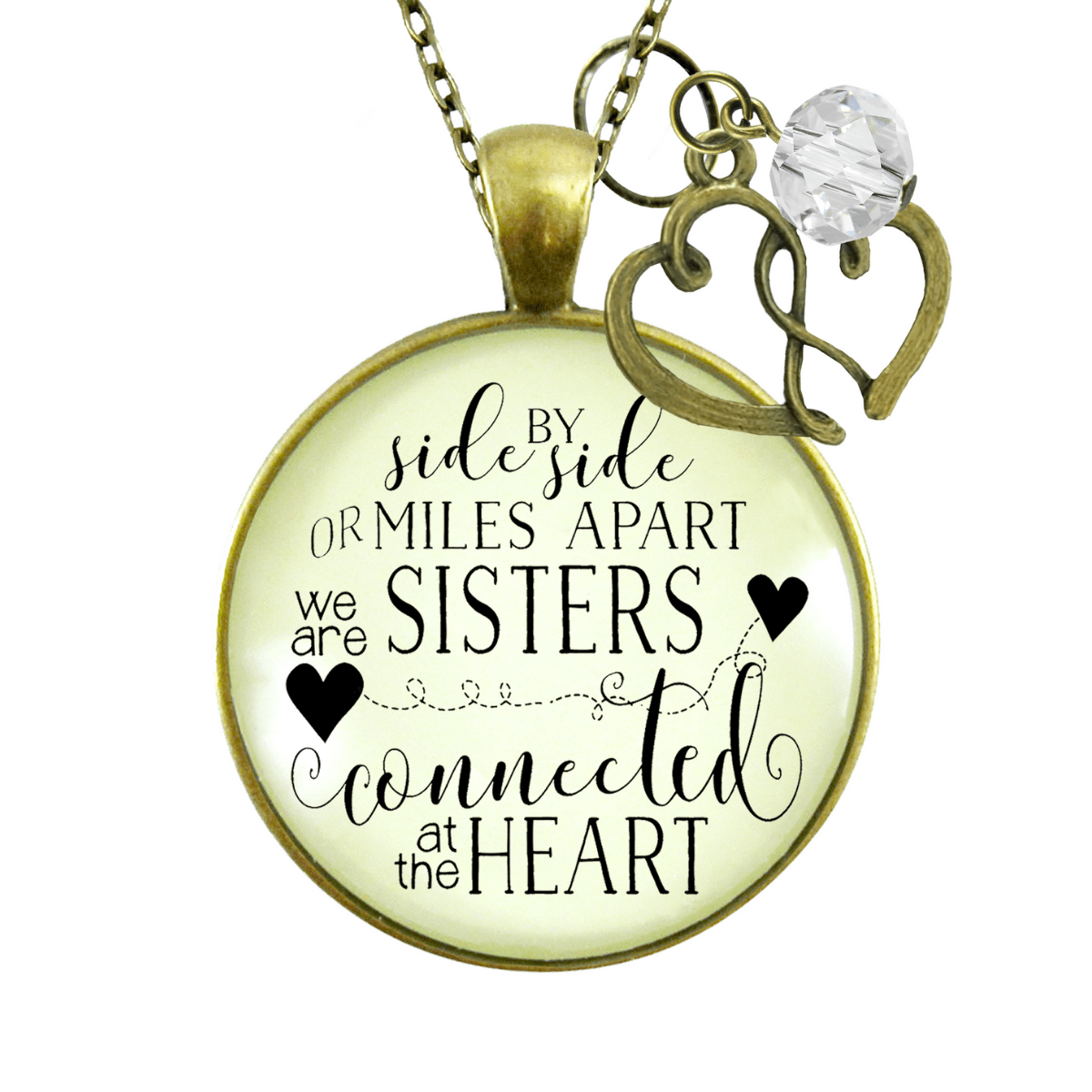 Gutsy Goodness Love My Sister Necklace Side by Side Long Distance BFF Jewelry Gift - Gutsy Goodness;Love My Sister Necklace Side By Side Long Distance Bff Jewelry Gift - Gutsy Goodness Handmade Jewelry Gifts